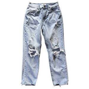 Just Black Denim JBD Corinne Straight Leg Crop Distressed Jeans 26X27